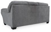Ashley Furniture Allmaxx sofa with plush cushions and modern design, shown from the back view in the image.