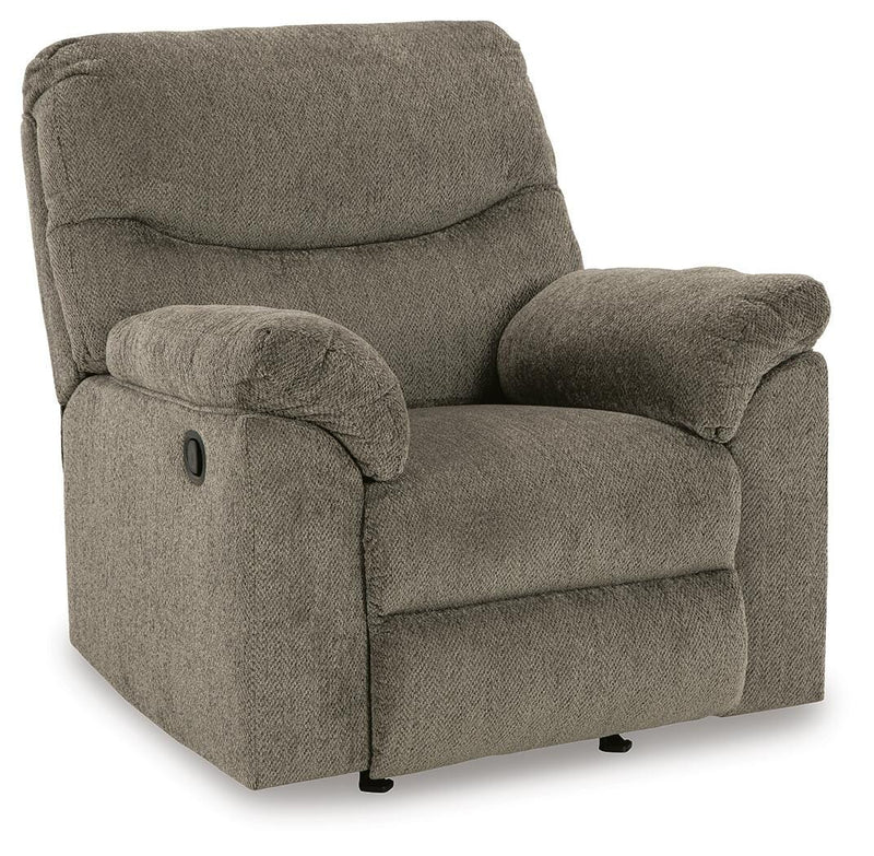 Ashley Furniture Alphons living room set with sofa and armchair, featuring neutral upholstery and modern design, viewed from an angle