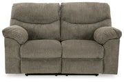 Alphons Ashley Furniture living room set with beige fabric sofa and loveseat, modern design, and plush cushions.
