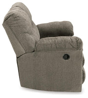 Ashley Furniture Alphons living room set with sofa and armchair, featuring neutral fabric upholstery and modern design details.
