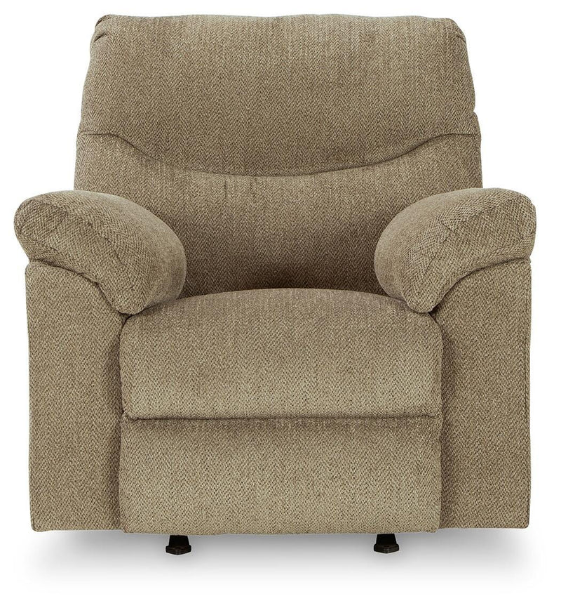 Ashley Furniture Alphons living room set with sofa and armchair featuring neutral fabric upholstery and modern design elements.