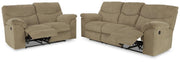 Ashley Furniture Alphons living room set with open sofa and matching armchair, featuring neutral upholstery and modern design.