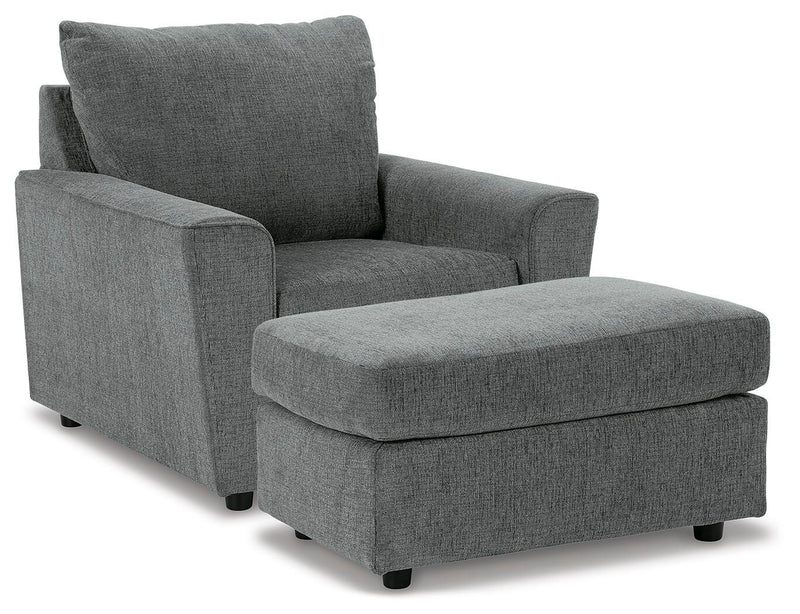 Ashley Furniture Stairatt living room set featuring a sofa, loveseat, and armchair with plush fabric and modern design.