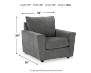 Ashley Furniture Stairatt living room set with sofa and armchair, featuring plush upholstery and modern design.
