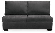 Ashley Furniture Ambee living room set with sofa and loveseat, featuring neutral fabric upholstery and modern design.