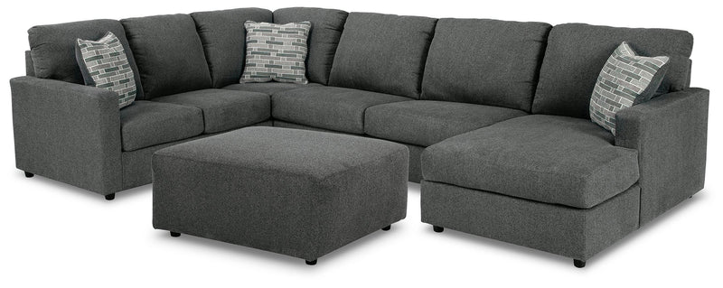 Ashley Furniture Edenfield living room set with sofa and loveseat in neutral fabric, modern style, and plush cushions.