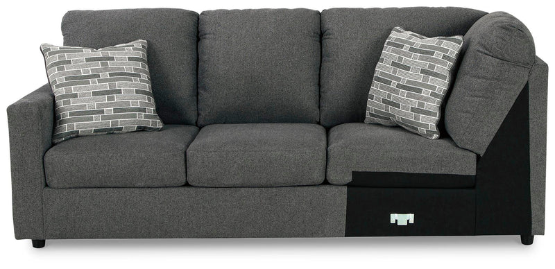 Ashley Furniture Edenfield living room set with sofa and loveseat in a modern design, shown from a head-on view.