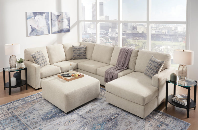 Ashley Furniture Edenfield living room set with sofa, loveseat, and armchair in a modern fabric design.