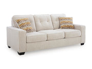 Ashley Larimer living room set with sofa and armchair in a modern, neutral fabric, arranged in a cozy seating area.