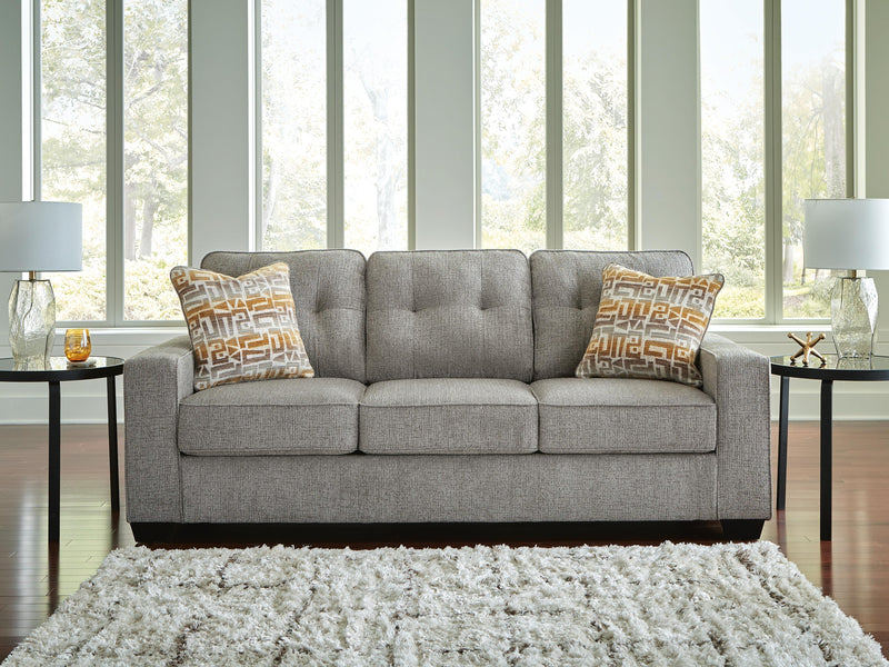 Ashley Furniture Larimer living room set with plush sofa and matching armchair in modern fabric, arranged in a cozy living space.