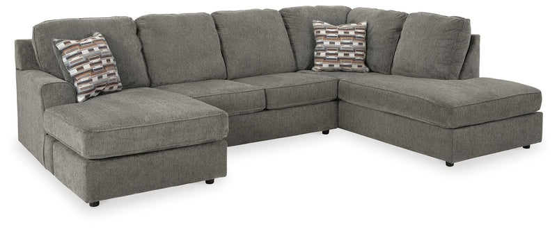 Ashley Furniture O'Phannon living room set with sofa and armchair in a modern design, featuring neutral upholstery and wooden accents.