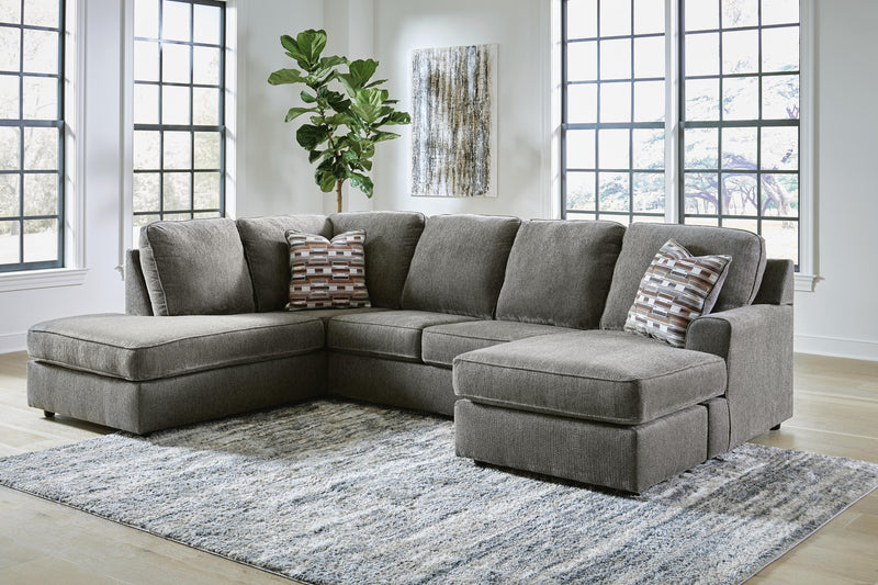 Ashley Furniture O'Phannon living room set with sofa and loveseat in a modern design, shown in a cozy living space.
