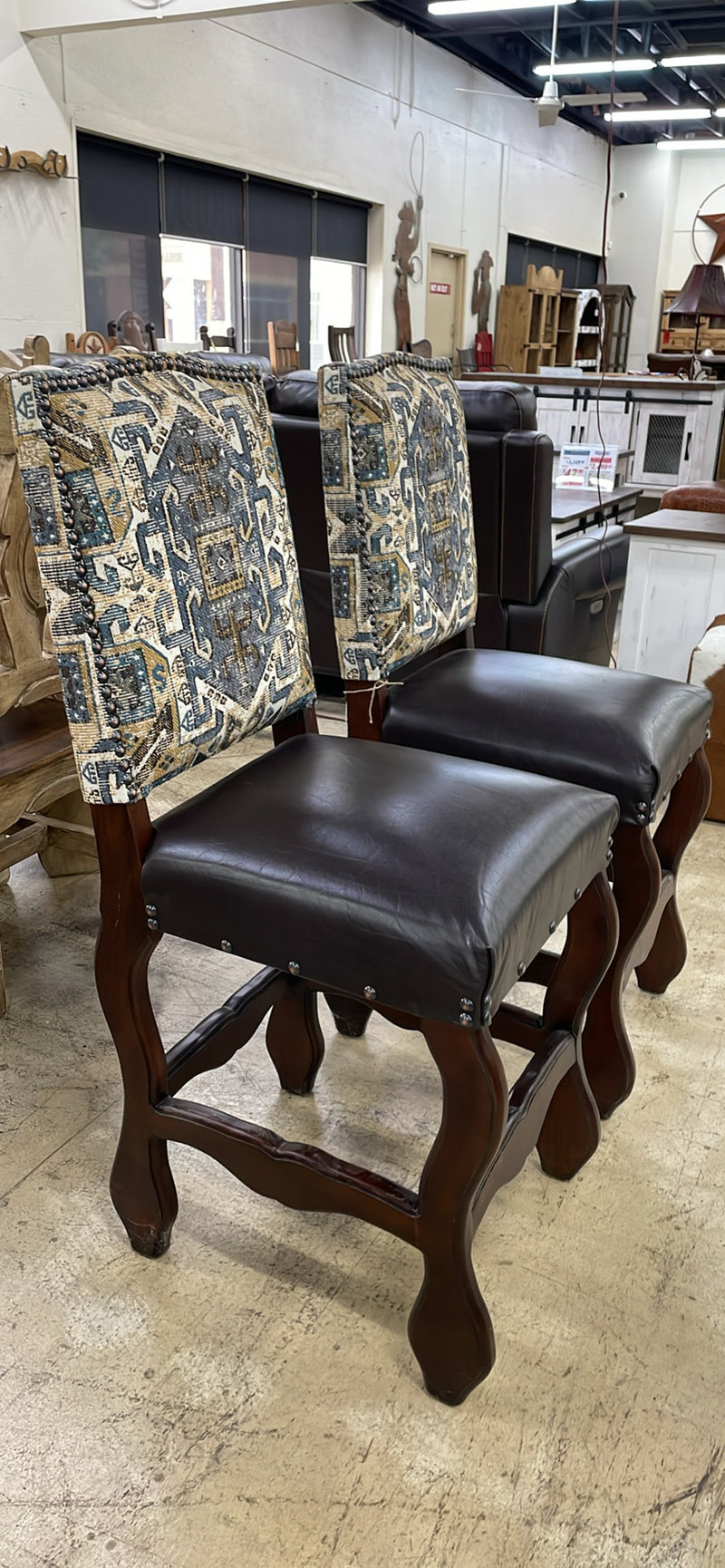 Mustang Leather Seat 24”H Stool