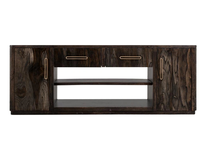 Black Balam Wall Unit, TV Stand 80" with Electric Fireplace Insert