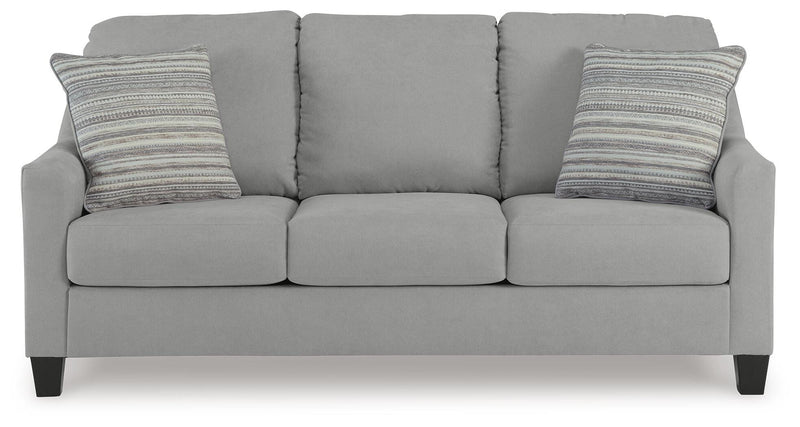 Ashley Furniture Adlai sofa sleeper with plush fabric, shown in a head-on view highlighting its modern design and comfortable sleeping surface.