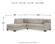 Ashley Furniture Mahoney living room set featuring a sofa and loveseat with plush cushions and modern design.