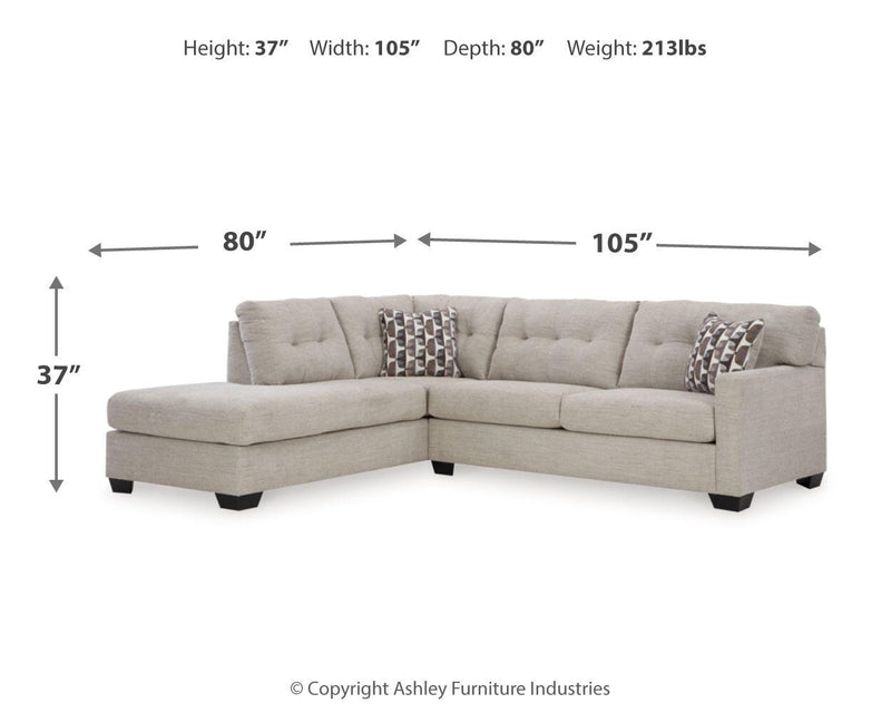Ashley Furniture Mahoney living room set featuring a sofa and loveseat with plush cushions and modern design.