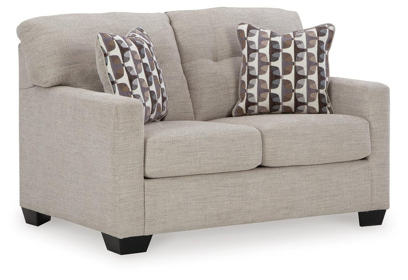 Ashley Furniture Mahoney living room set featuring a stylish sofa and matching armchair in a modern design.