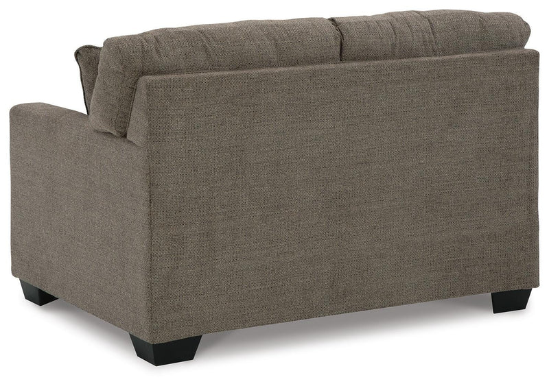 Ashley Furniture Mahoney living room set featuring a sofa and loveseat with plush upholstery and modern design.