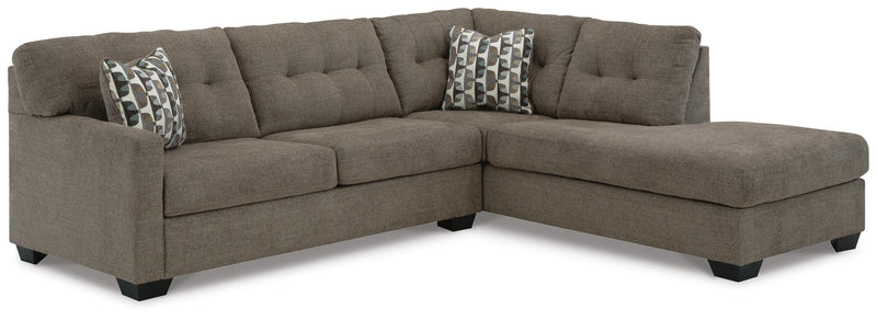 Ashley Furniture Mahoney living room set with sofa and armchair in a modern design, featuring neutral upholstery.