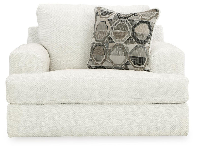 Ashley Furniture Karinne Oversized Chair with plush upholstery and wide seating, shown in a head-on view.