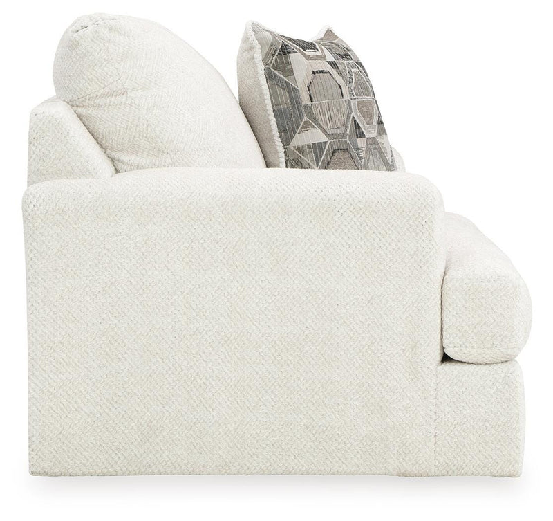 Ashley Furniture Karinne Oversized Chair with plush upholstery and wide armrests, ideal for a cozy living room setting.