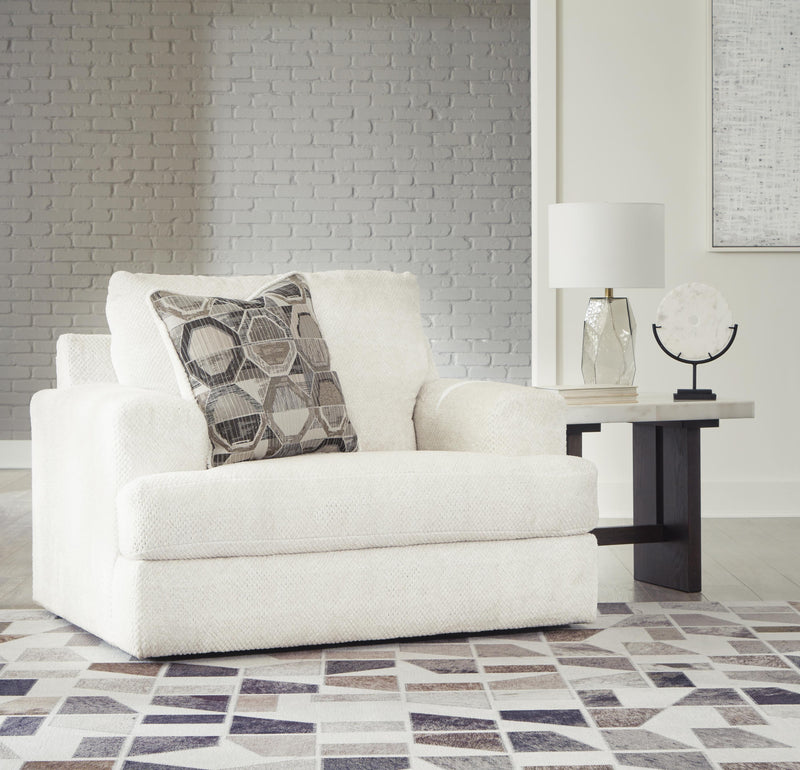 Oversized Ashley Furniture Karinne Chair featuring plush upholstery and a modern design, perfect for living room seating.