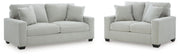 Ashley Furniture Greenbriar living room set with sofa, loveseat, and armchair arranged in a cozy, modern living space.