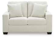 Ashley Furniture Greenbriar living room set, sofa and loveseat with green upholstery and wooden legs, modern home decor style