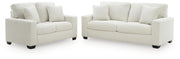 Ashley Furniture Greenbriar living room set with sofa, loveseat, and armchair in a coordinated fabric design.