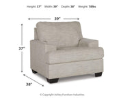 Ashley Furniture Vayda living room set with plush gray fabric sofa and loveseat, modern design and comfortable cushions.