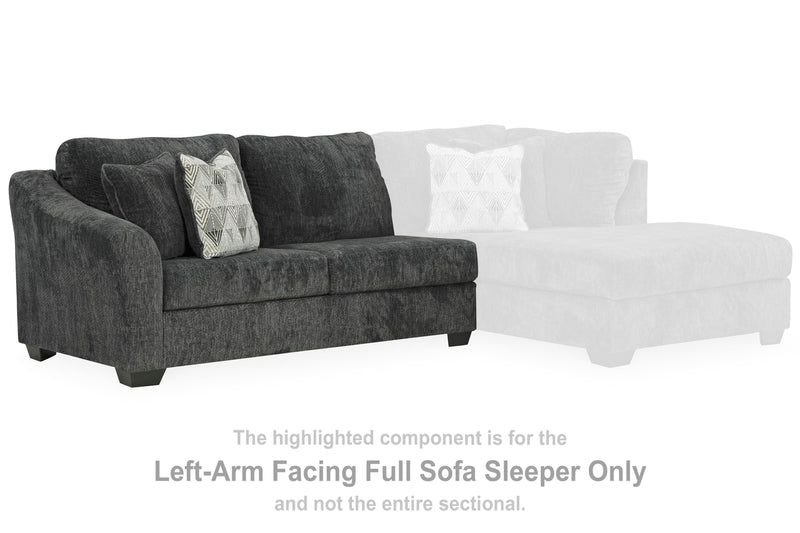 Ashley Furniture Biddeford 2-piece sleeper sectional with chaise, featuring plush upholstery and modern design.
