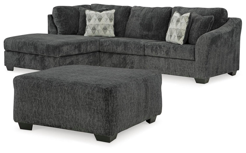 Ashley Furniture Biddeford living room set featuring a sofa and loveseat with plush upholstery and modern design.
