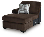 Ashley Furniture Kimlee sectional with chaise, featuring plush upholstery, modern design, and a spacious seating arrangement.