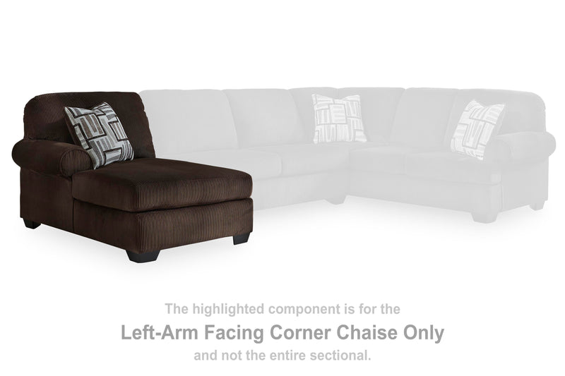 Ashley Furniture Kimlee sectional with chaise, showing plush fabric upholstery, modern design, and spacious seating arrangement.