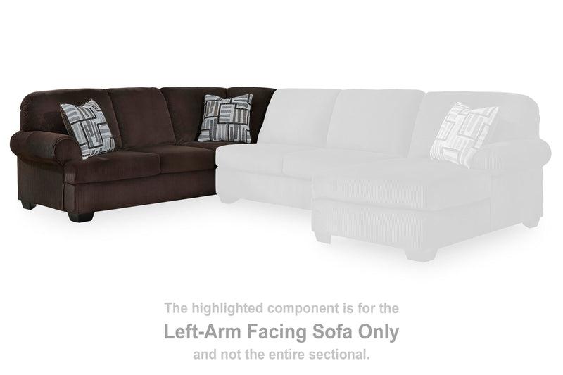 Ashley Furniture Kimlee sectional with chaise in a modern fabric, featuring plush cushions and a spacious seating arrangement.