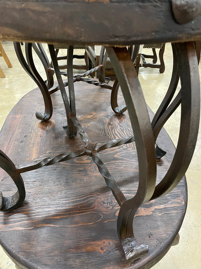 Reclaimed Wood 3-PC Coffee Table Set with Wrought Iron Base