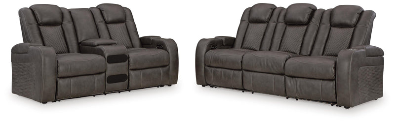 Ashley Furniture Fyne-Dyme living room set with sofa and armchair, featuring plush cushions and neutral upholstery.