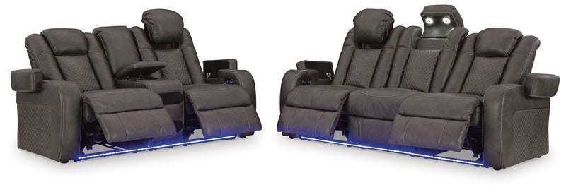 Ashley Furniture Fyne-Dyme living room set with sofa and armchair, featuring plush upholstery and modern design.