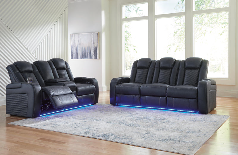 Ashley Furniture Fyne-Dyme living room set with sofa and armchair in a modern, cozy living space.