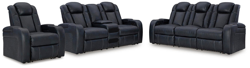 Ashley Furniture Fyne-Dyme living room set with sofa and armchairs in a modern design, shown in a cozy living room setting.