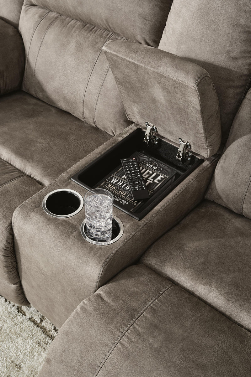 Ashley Furniture Laresview living room set console with detailed wood finish and modern design, perfect for stylish home decor.