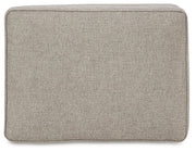 Ashley Furniture Gaelon Ottoman with soft fabric top and wooden legs, stylish and versatile for living room decor.