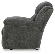 Ashley Furniture Frohn recliner with plush upholstery, showing a side view of the comfortable, modern recliner in a living room setting.