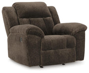 Ashley Furniture Frohn recliner in a closed position, featuring plush upholstery and a comfortable, modern design.