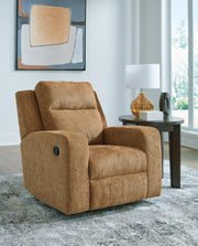 Ashley Furniture Kanlow recliner in a closed position, featuring plush upholstery and a comfortable design.