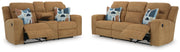 Ashley Furniture Kanlow living room set with sofa and loveseat, featuring beige upholstery and modern design.