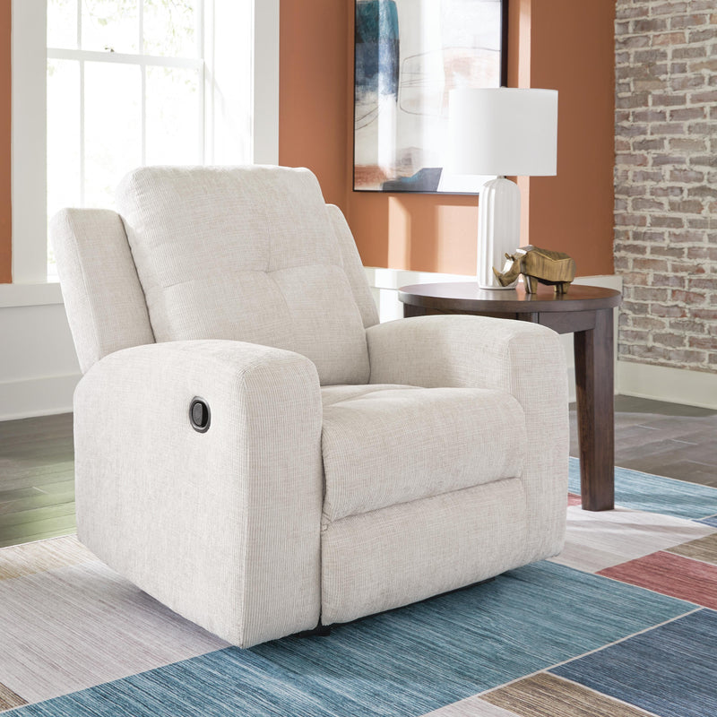 Ashley Furniture Danum recliner in a closed position, featuring plush upholstery and a comfortable design for living room relaxation.