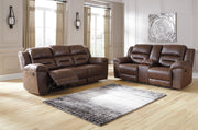 Open view of Ashley Furniture Stoneland Living Room Set with sofa and loveseat in a modern living space.