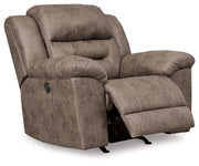 Open view of Ashley Furniture Stoneland Living Room Set with sofa and loveseat, featuring plush cushions and neutral upholstery.